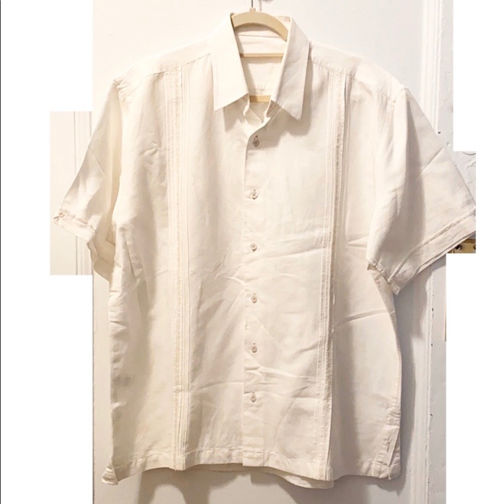 Cuban Style Short Sleeve Button Down Men Shirt